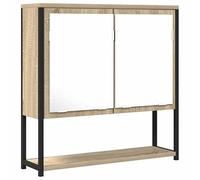 Eleganz Armadio a specchio Sonoma rovere 60 x 16 x 60 cm - Armadio in legno per bagno e corridoio - Design elegante con specchio - Salvaspazio e durevole