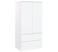 Eleganz Armadio ALTA bianco, 90 x 55 x 170 cm, in legno di pino massiccio, robusto e durevole, per camere da letto e salotti, perfetto per piccoli appartamenti e famiglie