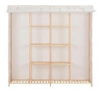 Eleganz Armadio bianco 173 x 40 x 170 cm in legno massello e tessuto | Armadio salvaspazio per piccoli spazi | Durevole ed ecologico