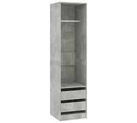 Eleganz Armadio con cassetti, grigio cemento, 50 x 50 x 200 cm, in materiale di legno, salvaspazio e durevole, per piccoli appartamenti