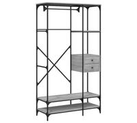 Eleganz Armadio con cassetti grigio Sonoma 100 x 40 x 180 cm - Materiale legno e metallo - Salvaspazio ed elegante - Ideale per piccoli appartamenti