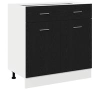 Eleganz Armadio con cassetto in rovere nero, 80 x 46 x 81,5 cm, materiale in legno, soluzione di archiviazione per soggiorno e camera da letto, durevole ed elegante