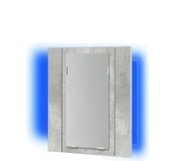 Eleganz Armadio da bagno grigio cemento, 40 x 12 x 45 cm, moderno specchio da bagno con parte anteriore in acrilico e materiale in legno, illuminazione per un bagno elegante