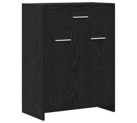 Eleganz Armadio da bagno in materiale di legno, moderno armadietto da bagno in rovere nero, 60 x 33 x 80 cm, soluzione di stoccaggio per asciugamani e prodotti da toeletta, salvaspazio e durevole