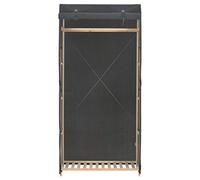 Eleganz Armadio grigio 79 x 40 x 170 cm in tessuto e legno di abete massiccio, salvaspazio e durevole per piccoli appartamenti