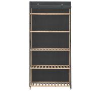Eleganz Armadio grigio 79 x 40 x 170 cm, tessuto e telaio in legno, salvaspazio per piccoli spazi, design moderno per camera da letto e soggiorno