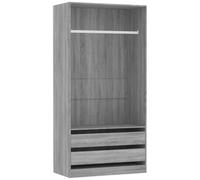 Eleganz Armadio grigio Sonoma 100 x 50 x 200 cm in legno - salvaspazio e durevole per piccoli appartamenti