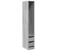 Eleganz Armadio grigio Sonoma 30 x 50 x 200 cm in legno - salvaspazio e durevole per piccoli appartamenti