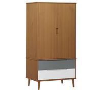 Eleganz Armadio MOLDE in legno di pino massello con vernice UV, 90 x 55 x 175 cm, durevole ed ecologico, ideale per piccoli appartamenti