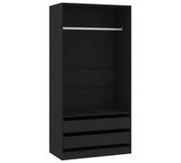 Eleganz Armadio nero 100 x 50 x 200 cm in legno - Armadio moderno per camera da letto, guardaroba e spazio abitativo - Soluzione stabile