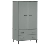 Eleganz Armadio Oslo in legno di pino massiccio con gambe in metallo, 90 x 55 x 172,5 cm, moderno armadio per camera da letto, durevole ed elegante