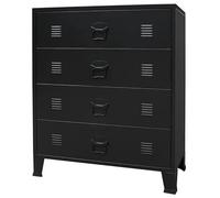 Eleganz Cassettiera in metallo stile industriale, 78 x 40 x 93 cm, colore nero, set di mobili da soggiorno, elegante e resistente, per una vita moderna, perfetta organizzazione per piccoli spazi