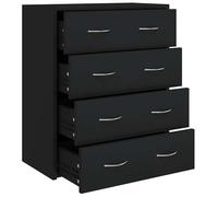 Eleganz Comò con 4 cassetti in legno - Moderno set di mobili da soggiorno 60 x 30,5 x 71 cm in nero - Soluzione di spazio per piccoli spazi