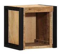 Eleganz Comodini 2 pezzi, in legno massello di mango grezzo, 40 x 35 x 40 cm, eleganti e stabili tavolini per camera da letto, soggiorno, effetto legno naturale, durevole ed ecologico