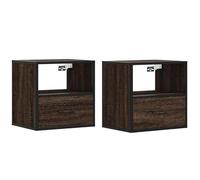 Eleganz Comodini da 2 pezzi, effetto rovere marrone, 40 x 31 x 39,5 cm, moderni, comodini da parete per camera da letto, salvaspazio ed elegante