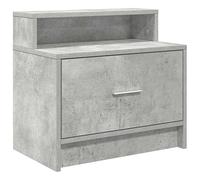 Eleganz Comodino con cassetto, grigio cemento, 51 x 31 x 47 cm, moderno comò per camera da letto, salvaspazio ed elegante, ideale per piccoli spazi