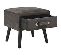 Eleganz Comodino grigio 40 x 35 x 40 cm, in velluto e legno di pino massiccio, tavolino moderno per camera da letto, durevole ed elegante