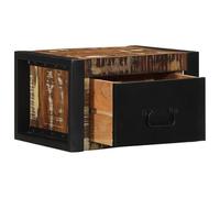 Eleganz Comodino in legno antico e legno massello 40 x 35 x 25 cm, elegante e stabile, per camera da letto, soggiorno, effetto rustico e durevole