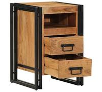 Eleganz Comodino in legno massello di acacia 40 x 40 x 59 cm - Naturale e durevole per camera da letto e soggiorno - Elegante soluzione compatta per piccoli spazi