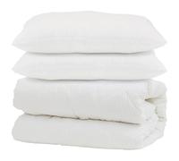 Eleganz Copripiumino con cuscino, 3 pezzi, in microfibra, colore bianco, leggero e traspirante, perfetto per tutte le stagioni, set da camera da letto morbido