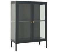 Eleganz Credenza antracite 75 x 35 x 105 cm | Mobili moderni in acciaio e vetro | Eleganti mobili per il soggiorno | Design sottile per piccoli spazi