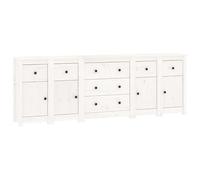 Eleganz Credenza bianca in legno massello di pino - Mobili moderni per soggiorno per spazio e stile - 230 x 35 x 80 cm - Durevole e naturale