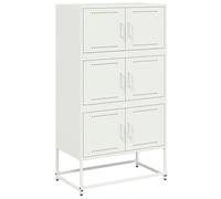 Eleganz Credenza bianca per soggiorno, mobili moderni, 68,5 x 38,5 x 123,5 cm, struttura in acciaio, soluzione di archiviazione per piccoli spazi