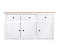 Eleganz Credenza da cucina con piano di lavoro: credenza per soggiorno e comò bianco, 135 x 40 x 80 cm, con 3 cassetti e 3 ante per cucina, soggiorno