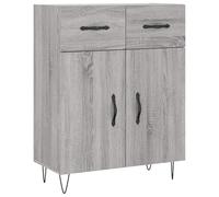 Eleganz Credenza grigia Sonoma 69,5 x 34 x 90 cm, semplice mobile TV per soggiorno, materiale in legno, soluzione di spazio per appartamenti moderni, pratico mobile