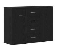 Eleganz Credenza nera effetto rovere, set di mobili da soggiorno in materiale di legno, 88 x 30 x 64 cm, elegante e salvaspazio, per soggiorno moderno