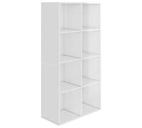 Eleganz Credenza per libri bianca lucida, 66 x 30 x 130 cm, materiale in legno, moderno sistema di scaffalatura per soggiorno e ufficio, salvaspazio e durevole