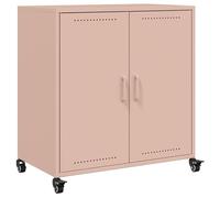 Eleganz Credenza rosa 68 x 39 x 72 cm in acciaio - Mobili moderni per soggiorno per piccoli spazi | Struttura in acciaio stabile | Elegante mobiletto