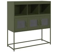 Eleganz Credenza verde oliva 100,5 x 39 x 107 cm | Mobili da soggiorno in acciaio laminato a freddo | Scaffale stabile con ampio spazio | Design moderno per piccoli spazi