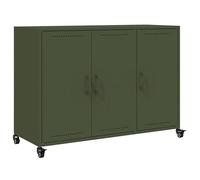 Eleganz Credenza verde oliva 100,5 x 39 x 72 cm in acciaio - Mobili moderni con spazio di archiviazione, durevole ed elegante, ideale per piccoli spazi