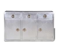 Eleganz Credenza vintage con 3 cassetti - Mobili da soggiorno in stile aereo in alluminio, design retrò e soluzione di archiviazione per piccoli spazi