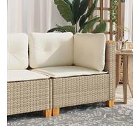 Eleganz Divano angolare da giardino in rattan PE con cuscino - Beige mobili da esterno per terrazza e giardino, acciaio verniciato a polvere e legno di acacia massiccio per durata e stile