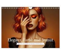 Eleganz, Farbe und Anmut (Wandkalender 2027 DIN A4 quer), CALVENDO Monatskalender: Farbe ist mehr als ein Trend, sie ist ein Statement. KI gestaltete ... zeigen, wie ausdrucksstark Make-up sein kann.