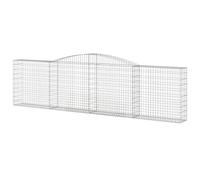 Eleganz Gabione con arco alto, 400 x 30 x 100/120 cm, ferro zincato per la cura del giardino, durevole e stabile, ideale per la decorazione del giardino e la sostituzione di recinzioni