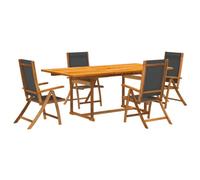 Eleganz Gruppo da giardino in legno massello di acacia, trattato con olio, durevole e facile da pulire, perfetto per famiglie e divertimento all'aperto