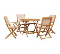 Eleganz Gruppo da giardino in legno massiccio di acacia, trattato con olio, durevole e facile da pulire, perfetto per terrazza e giardino, design moderno in beige