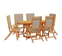 Eleganz Gruppo da giardino in legno massiccio di acacia, trattato con olio, durevole e facile da pulire, perfetto per famiglie e divertimento all'aria aperta