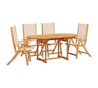 Eleganz Gruppo da giardino in legno massiccio di acacia, trattato con olio, durevole e facile da pulire, perfetto per famiglie e divertimento all'aria aperta