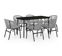 Eleganz Gruppo di mobili da giardino grigio - Set da pranzo durevole per terrazza e giardino - resistente alle intemperie e confortevole - ideale per famiglie e amanti del giardino