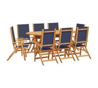 Eleganz Gruppo di mobili da giardino in legno massello di acacia con textilene - Set da pranzo per esterni durevole per terrazza e giardino - Resistente alle intemperie e facile da pulire