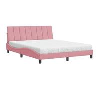 Eleganz Hanko Letto con Materasso 160 x 200 cm Rosa Velluto - Lettino per bambini con morbida imbottitura, ideale per camera da letto e camera dei ragazzi, durevole e confortevole