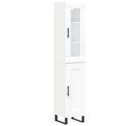 Eleganz Highboard bianco 34,5 x 34 x 180 cm in legno - Moderno set di mobili da soggiorno per piccoli spazi | Scaffale elegante e salvaspazio con elevata stabilità