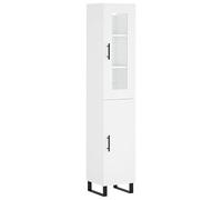 Eleganz Highboard bianco 34,5 x 34 x 180 cm in legno - Moderno set di mobili da soggiorno per piccoli spazi, soluzione di archiviazione con design elegante