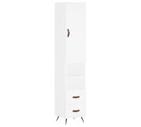 Eleganz Highboard bianco 34,5 x 34 x 180 cm in legno - Moderno set di mobili per soggiorno per piccoli spazi, soluzione di archiviazione dal design elegante
