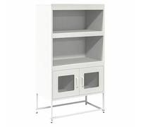 Eleganz Highboard bianco, 68 x 39 x 123 cm, moderno armadio in acciaio per soggiorno, stabile conservazione per libri e decorazioni, design salvaspazio