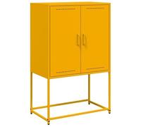 Eleganz Highboard giallo senape, set di mobili da soggiorno in acciaio, scaffale moderno per soggiorno, soluzione di archiviazione stabile, 68,5 x 38,5 x 107 cm